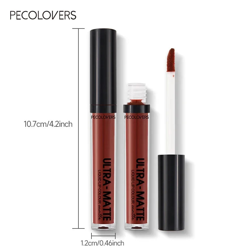 Velvet Mate Nude Brown Red Lip Gloss Lint Matte Liquid Lipstick Waterproof Long Lasting Tube Makeup Cosmetic Lipsticks Lipgloss Zpaxo