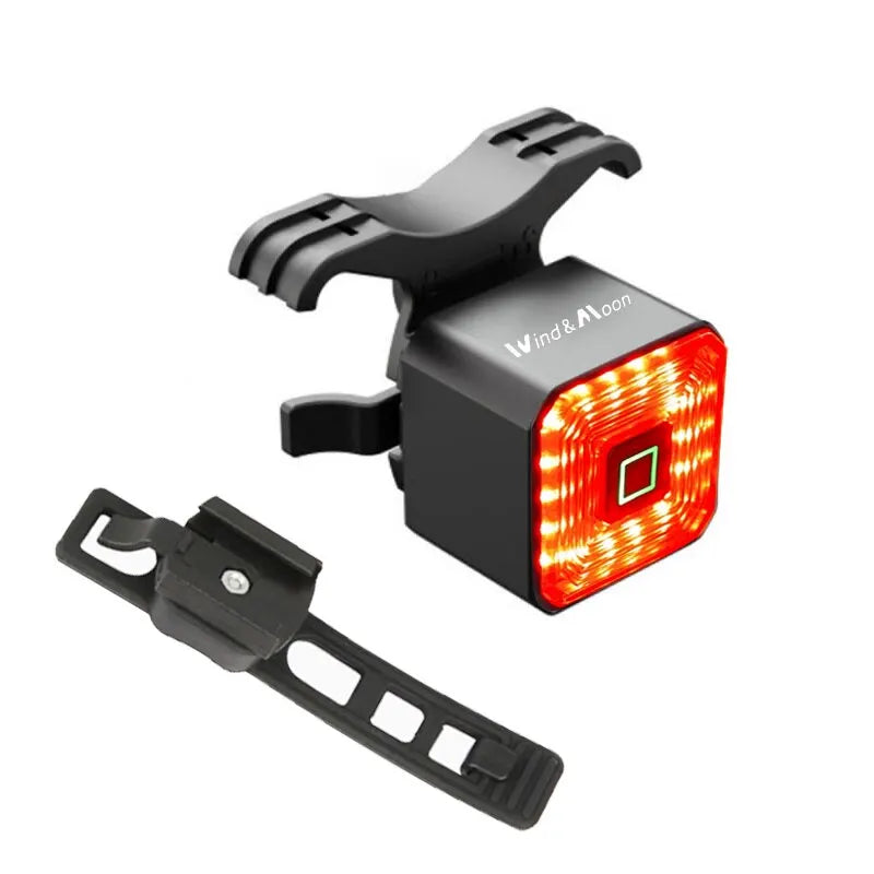Smart Bicycle Rear Light Auto Start Stop Brake Sensing Induction Waterproof USB Charging Cycling Tail Taillight LED Bike Light Zpaxo Red