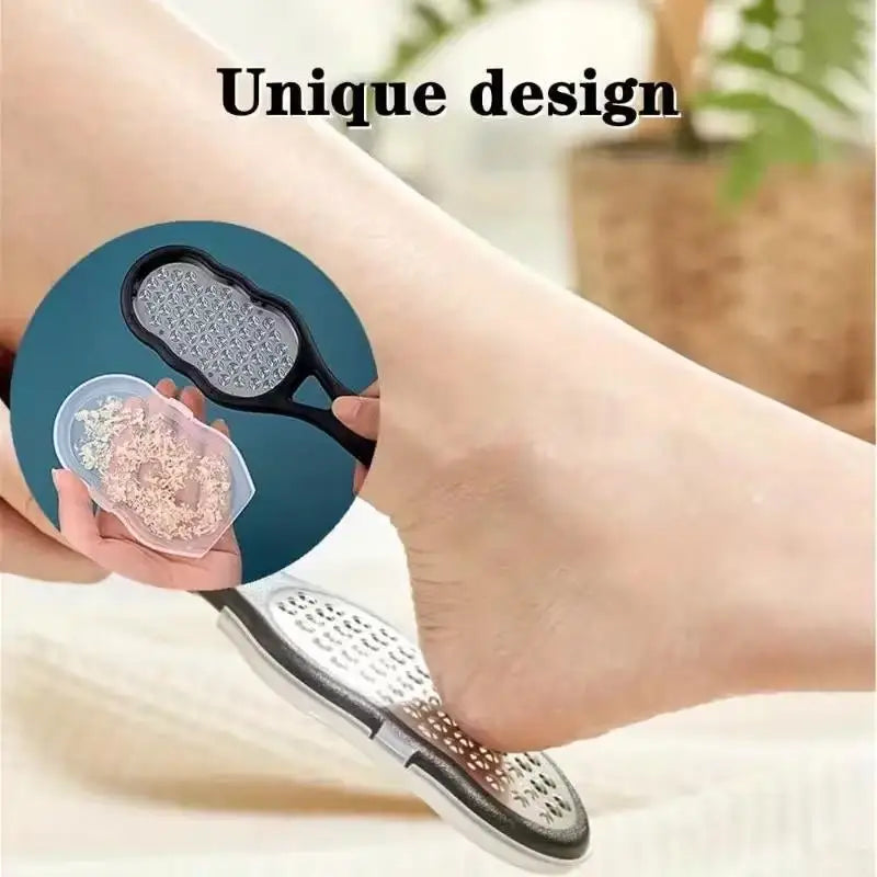 2PCS Stainless Steel Foot File – Splash-Proof, Ergonomic Handle, Coarse/Fine Grit for Home Spa & Gift Zpaxo