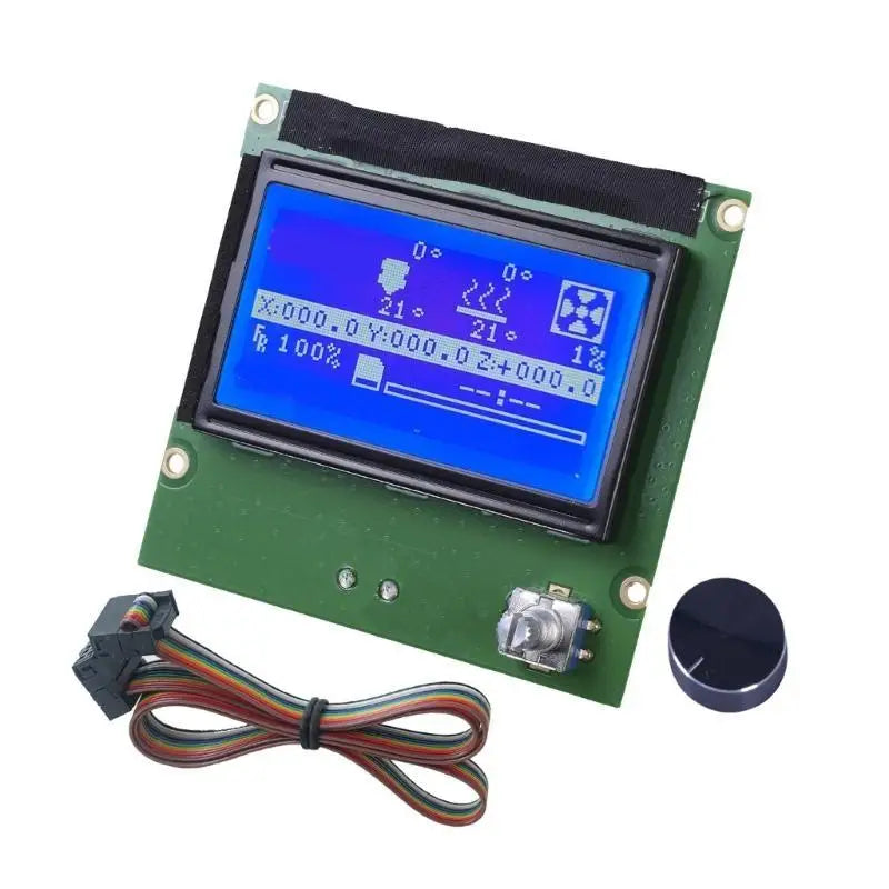 652F 3D Printer LCD Display Screen With Control Panel 12864 Resolution Blue Screen Zpaxo