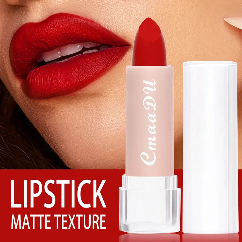 1 Pcs Matte Lipstick Velvet Matte Lipstick Long-Lasting Non-Stick Cup Waterproof Moisturizing Lip Gloss Fashion Classic Shades Zpaxo
