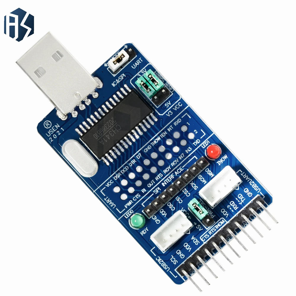 CH341A Multi-function Debug Module, All-in-One USB Converter Compatible with SPI I2C UART TTL ISP RS485 RS232 EPP MEM Zpaxo