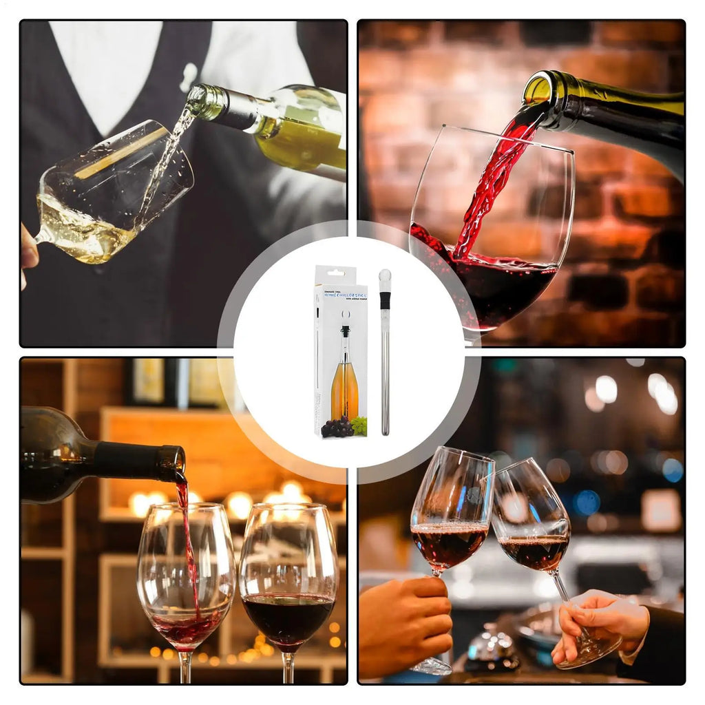 Wine Bottle Chiller Stick Iceless Cooler Stainless Steel Stopper
