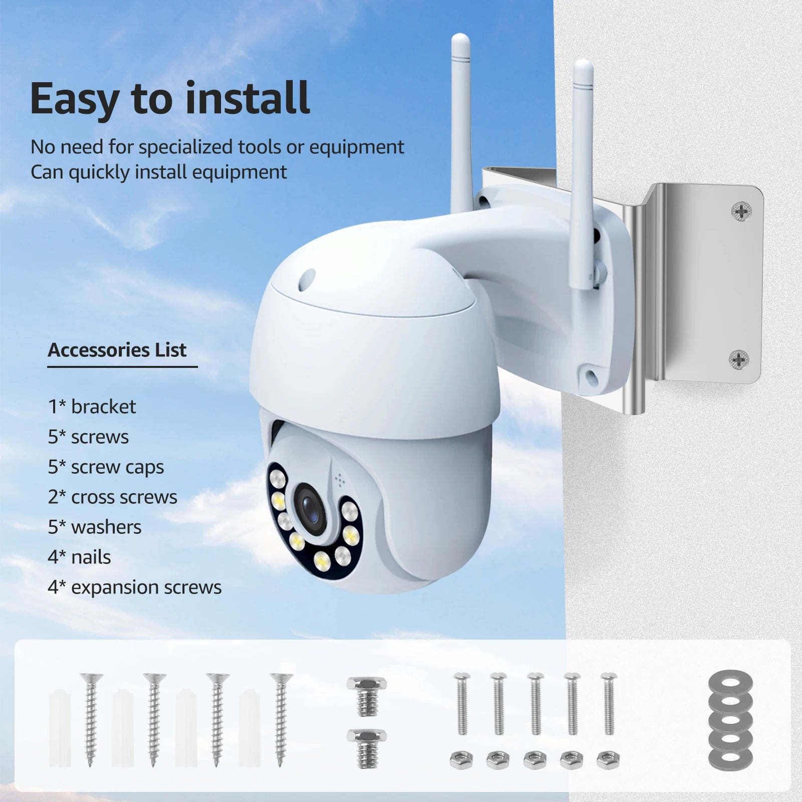 WiTi Outside Wall Corner Mount Metal Bracket Gutter Mount Stainless Steel Bracket for Eufy Security SoloCam S340, Solar Security Zpaxo