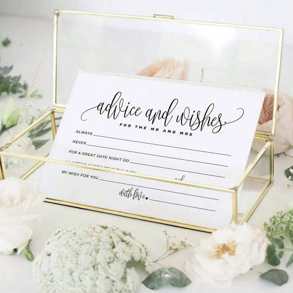 10/25/50/100Pcs Advice and Wishes for the MR and MRS Cards Wedding Advice Cards Wedding Receptions Bridal Showers Zpaxo