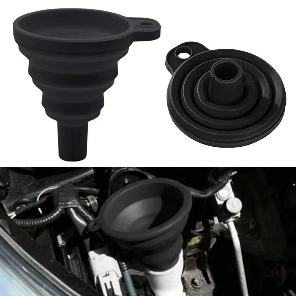 Foldable Silicone Car Engine Funnel – Oil & Fluid Change Tool Automotive Funnel Tool Zpaxo