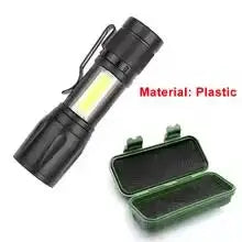 Rechargeable Mini Led Flashlight Zoomable Portable Outdoor Camping Zpaxo 1PCS-Plastic