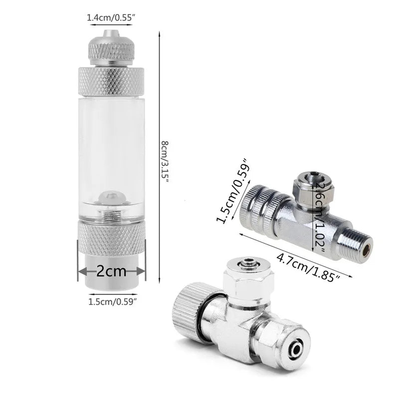 Aquarium CO2 Regulator Bubble Counter Needle Valve Adjustment Valves