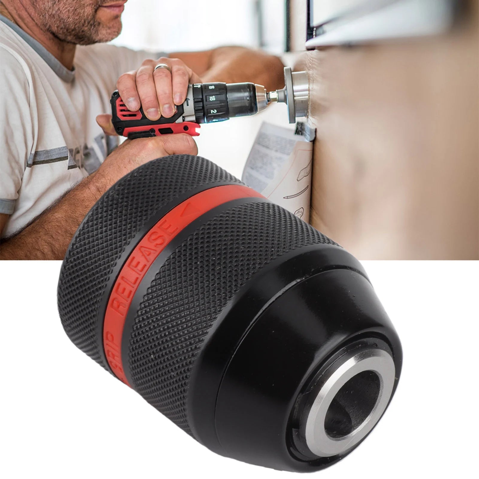 Keyless Drill Chuck Drill Chuck Keyless Hand Drill Chuck 1/2‑20UNF Mount 2~13mm Self Tighten Drill Chuck for Multiple Purposes Zpaxo