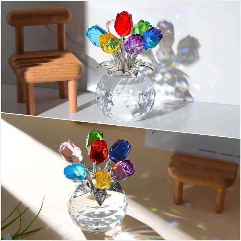 Colourful Rose Bouquet Anniversary Mother's Day Valentine's Crystal