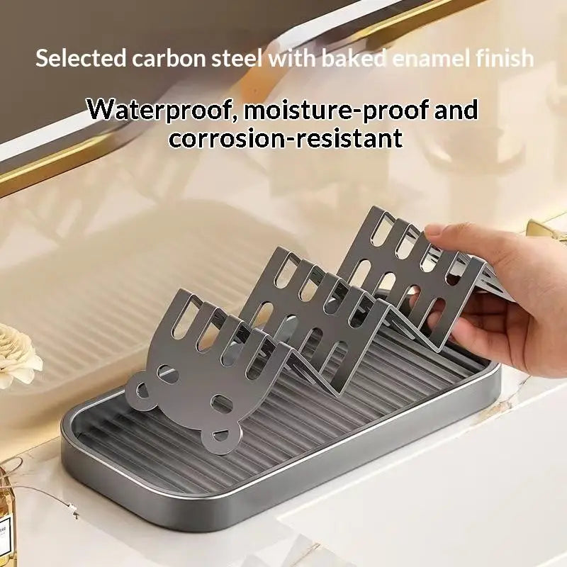 Stainless Steel Soap Dish Ceramic Self Draining Tray Bathroom Storage Zpaxo