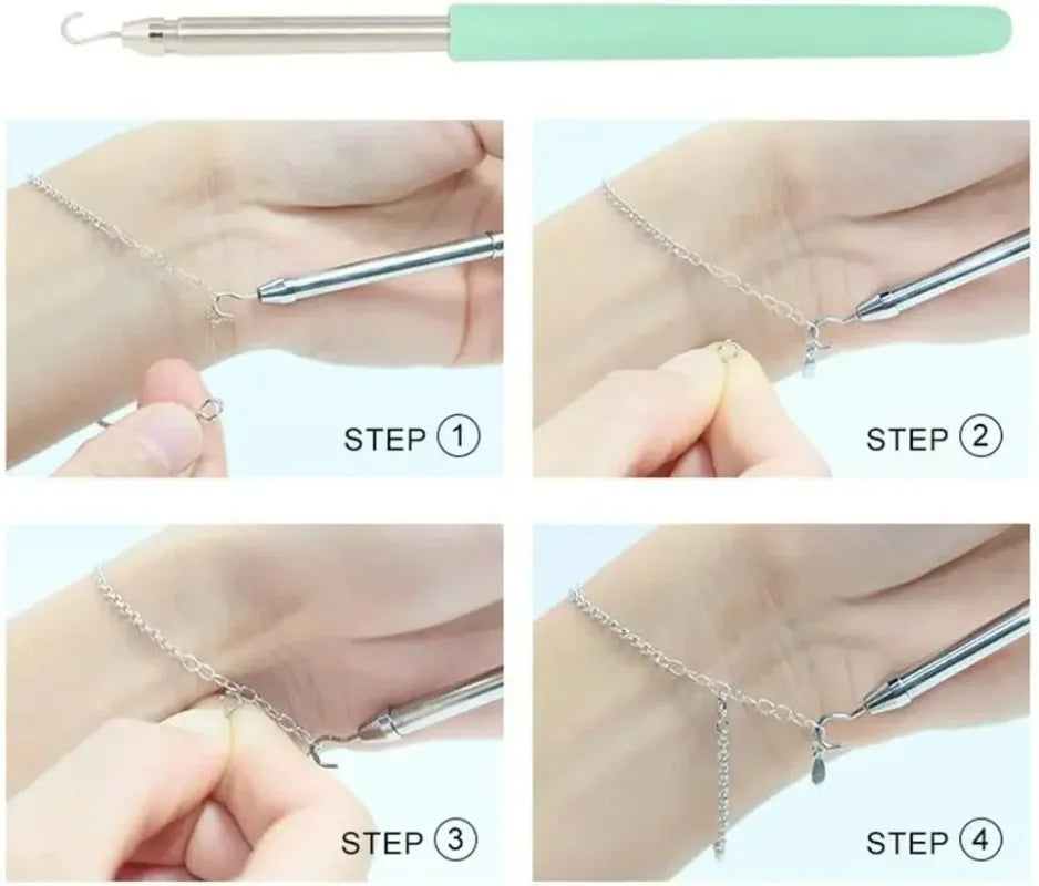 Jewelry Bracelet Necklace Clasp Hook Fastener – One-Hand Aid Tool Jewelry Wearing Aid Zpaxo