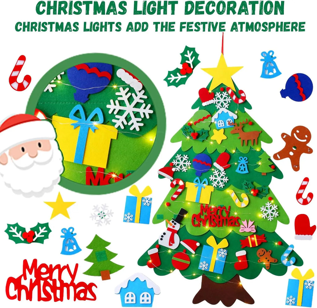 Felt Christmas Tree Kids 3 2ft My First Toddlers 34 Ornaments Wall