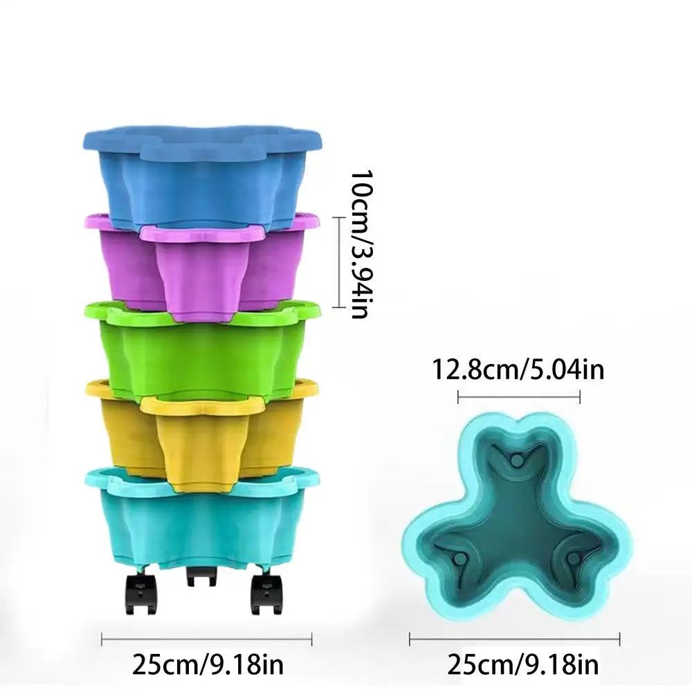 Stackable Strawberry Planter 4 5 Tier Vertical Garden Tower Vegetable