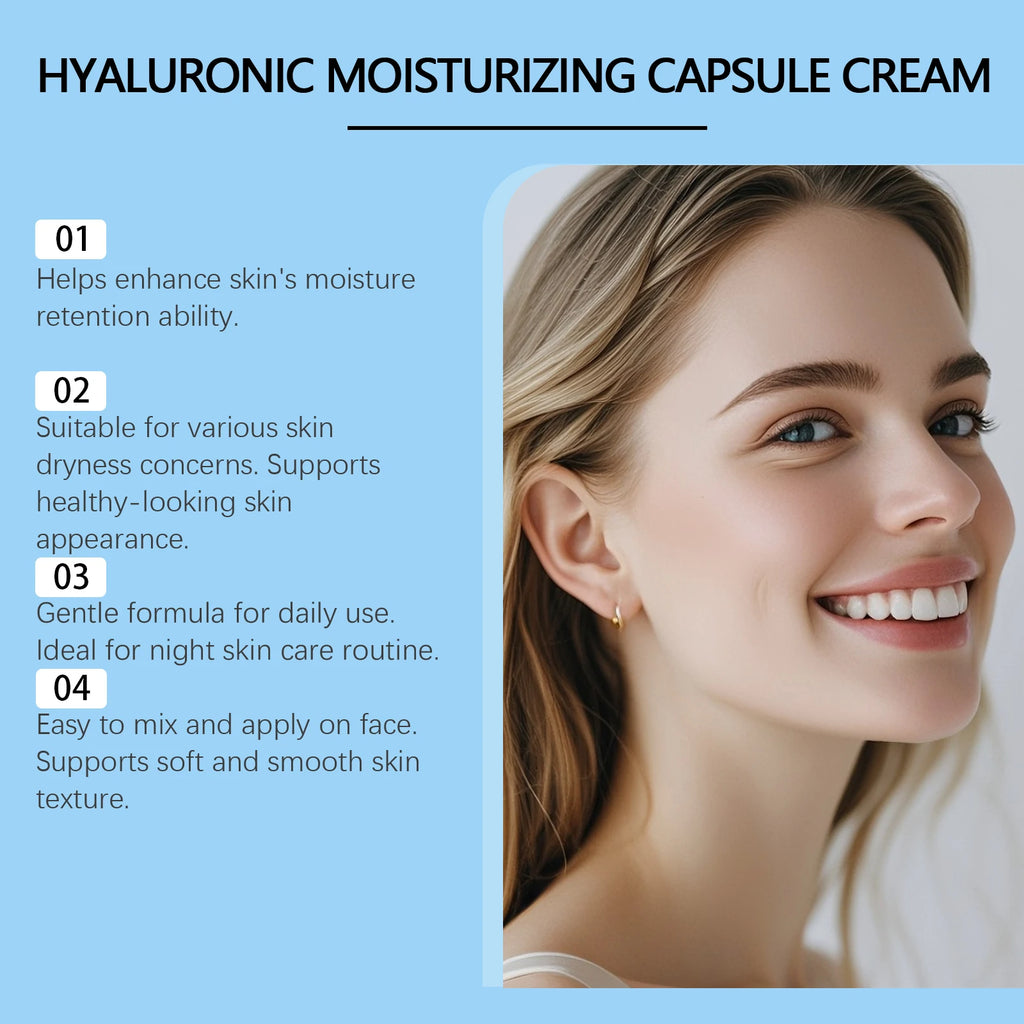 Hyaluronic Acid Moisturizing Capsule Cream Deep Hydration Skin Soothing Improves Texture Barrier Two-Component Moisturizer Zpaxo