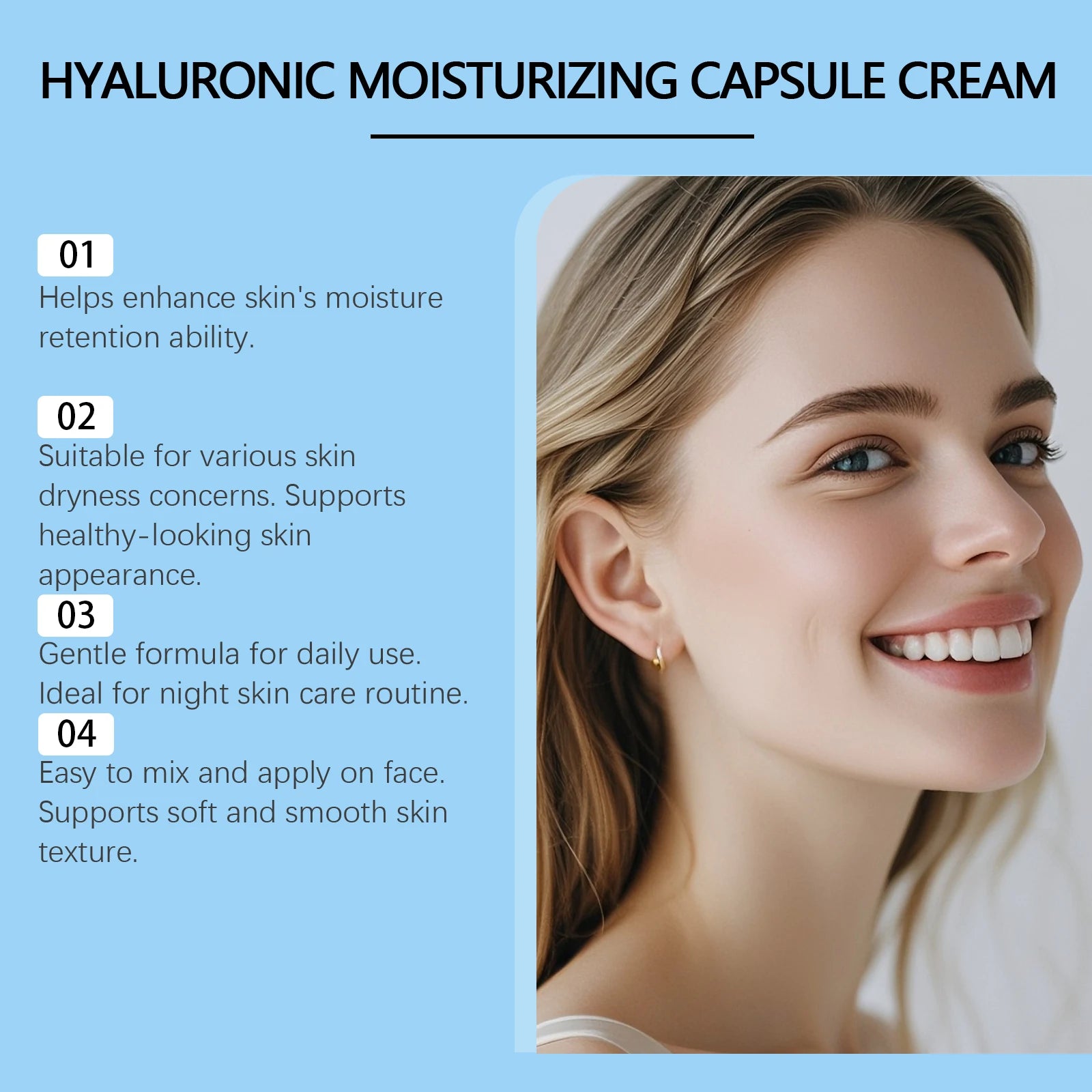 Hyaluronic Acid Moisturizing Capsule Cream Deep Hydration Skin Soothing Improves Texture Barrier Two-Component Moisturizer Zpaxo