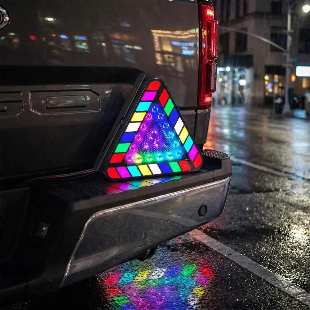 Strobe RGB Brake Lights High-brightness Tricolor Triangular LED Zpaxo