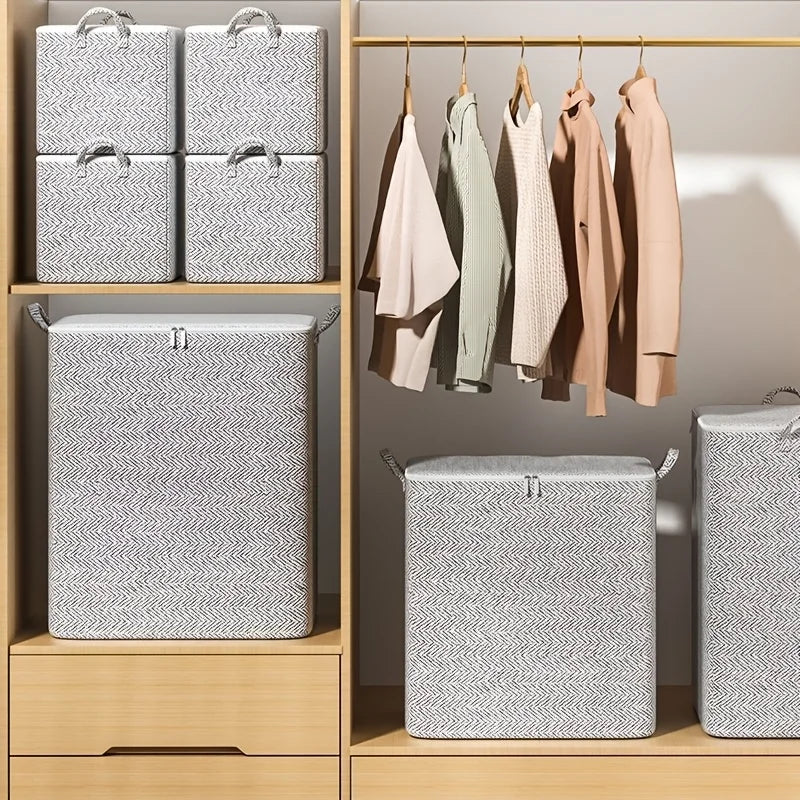 150L Household Large Capacity Storage Bag Non-woven Material, Closet Wardrobe Organizer Can Be Used For Quilt Clothing, Toys Zpaxo