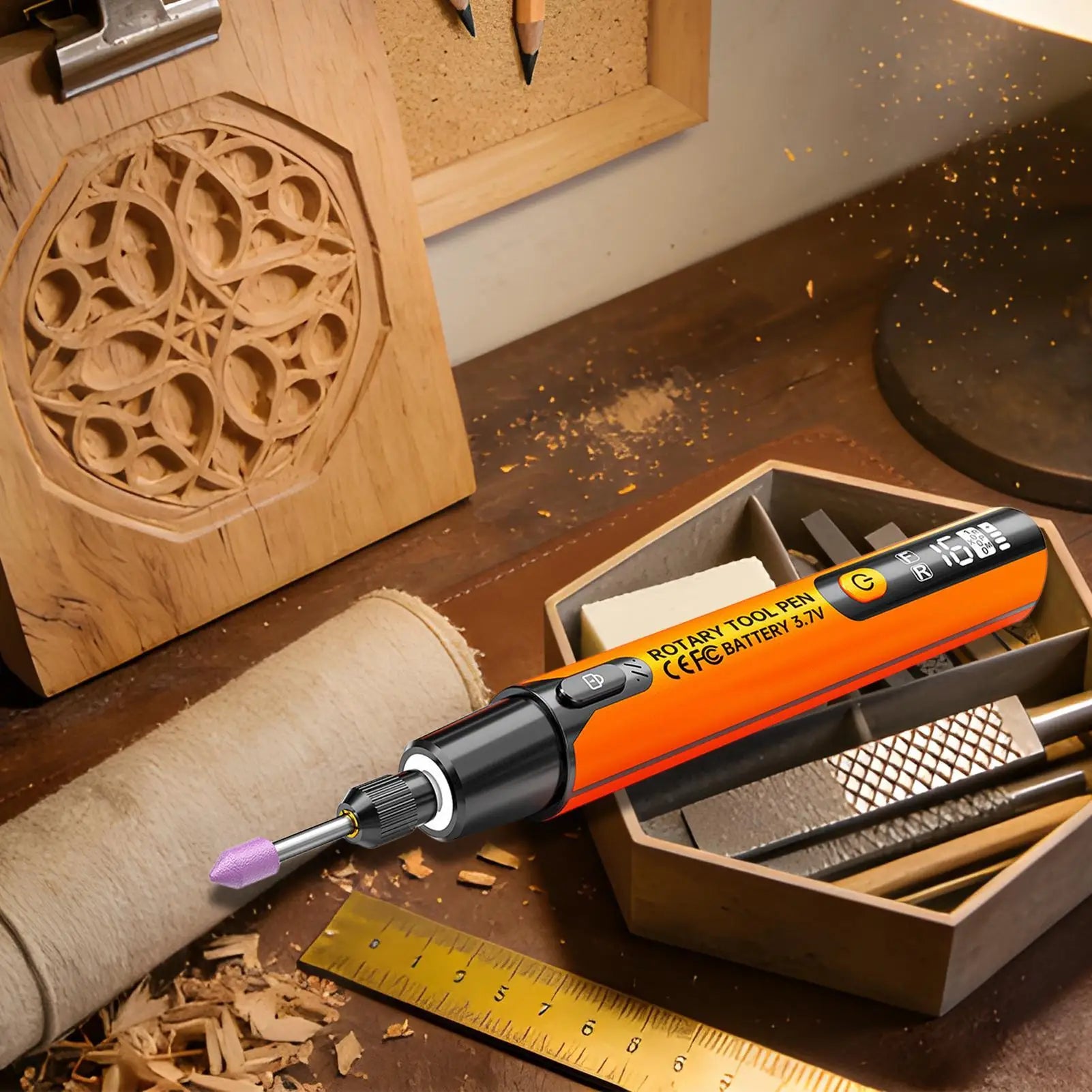 Rotary Tool 6 Speed Rechargeable Engraving Pen Small Light Jewelry