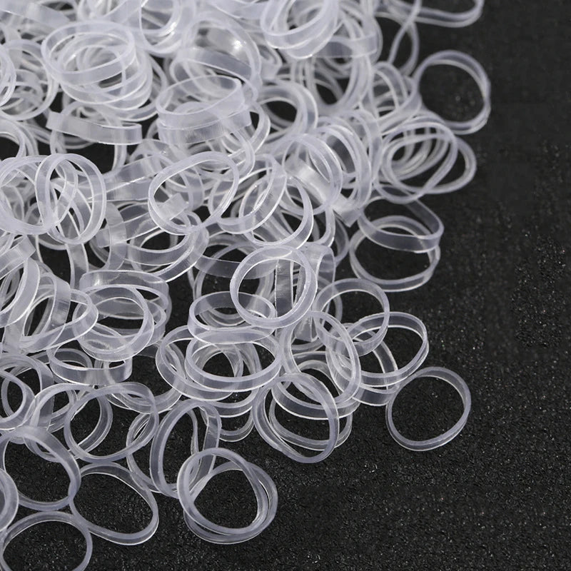 High Elasticity Transparent Silicone Rubber Band Mini Rubber Bands Soft Elastic Bands for DIY Kid Hair Braids Hair Zpaxo 500Pcs