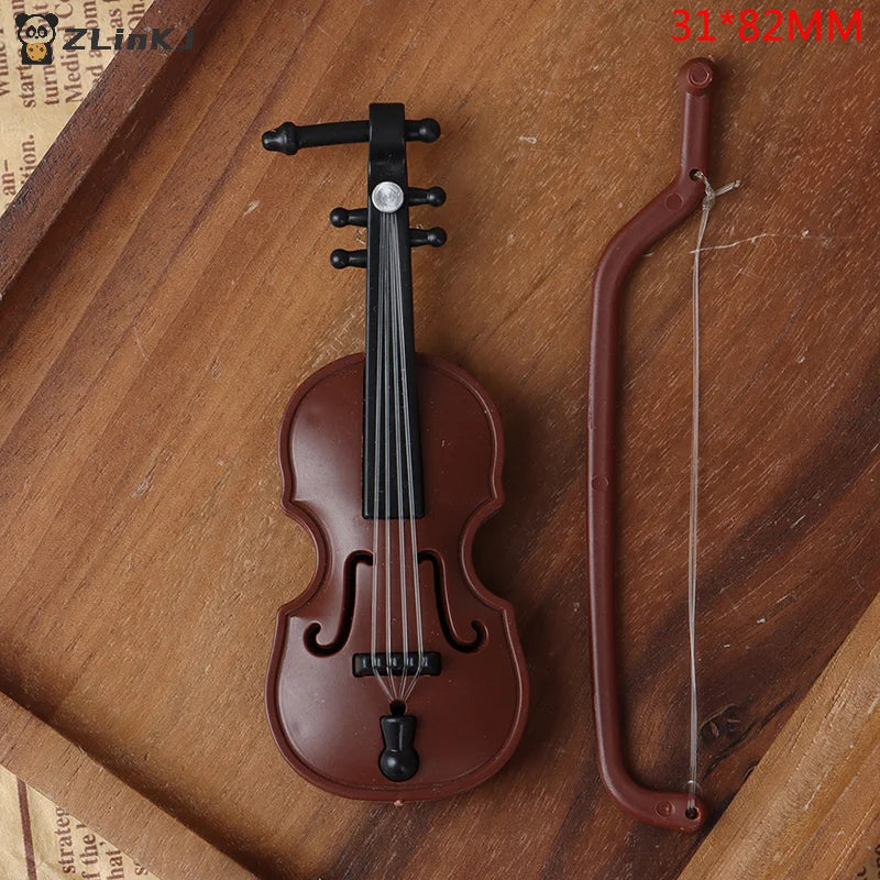 ▶Dollhouses Mini Violin Model Miniature Musical Instrument Decoration Accessories Zpaxo