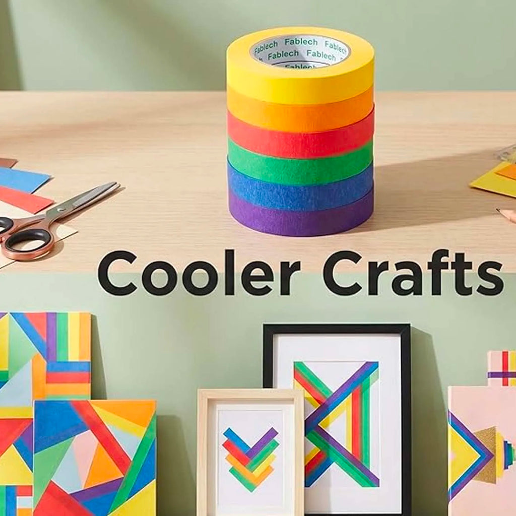 Green Yellow Orange Paper Masking Tape Painters Bulk Craft Tape for Wall Painting Labeling Car Painting Home DIY Flower Craft Zpaxo
