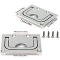 316 Stainless Steel Stainless Steel Pull Ring Mirror Finish 76x56mm Size Marine Hardware Square Shape Flush Fittings Zpaxo 7.6cm-2.99in