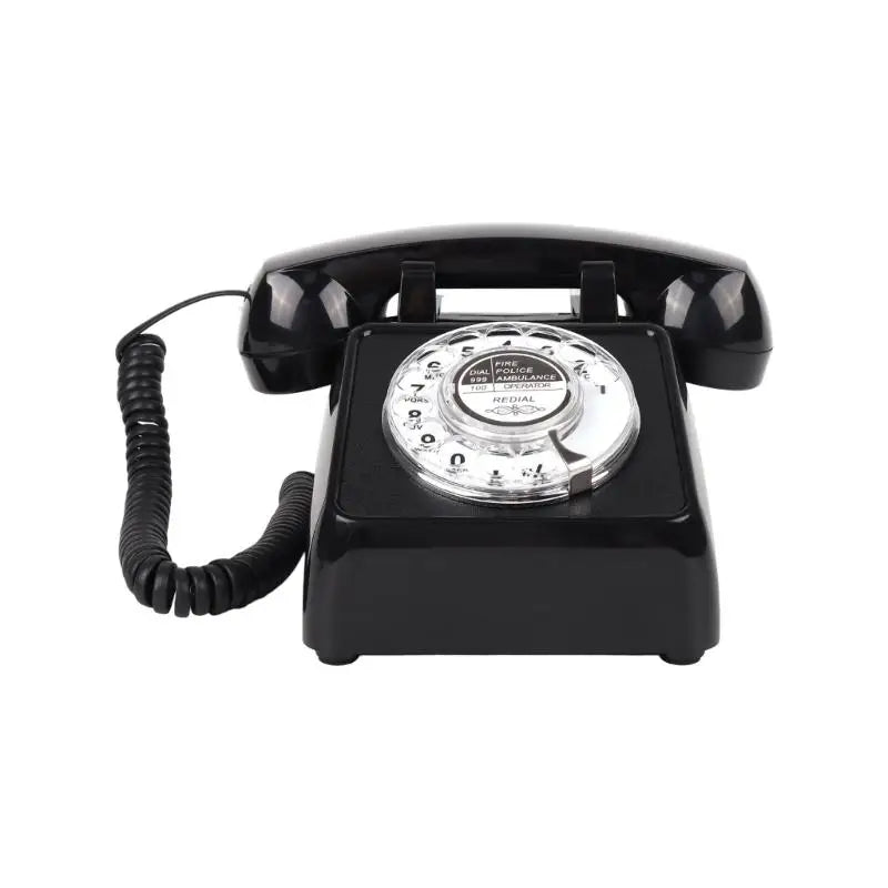 652F Traditional Rotary Wheel Telephone Desk Functional Loud Sound Zpaxo Black CN
