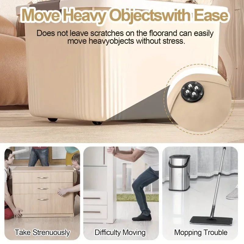 Self-Adhesive Furniture Casters Mini Rotating Wheels 360° Swivel Casters Suitable for Home Daily Furniture Moving Table Leg Pads Zpaxo