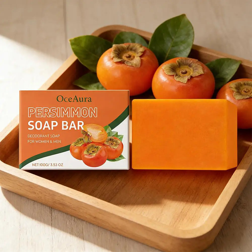1/2/3cps Gentle Body Soap Bar for Long-Lasting Freshness Daily Cleansing Natural Persimmon Soap for Effective Odor Control Skin Zpaxo
