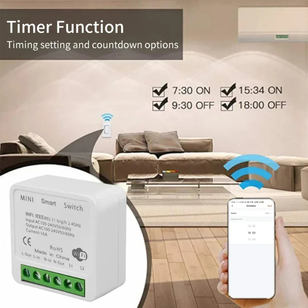 Tuya Smart WiFi Switch 16A 20A 433Mhz Receiver Breaker Smart Life App Remote Supports 2-way Control Works with Alexa Google Home Zpaxo