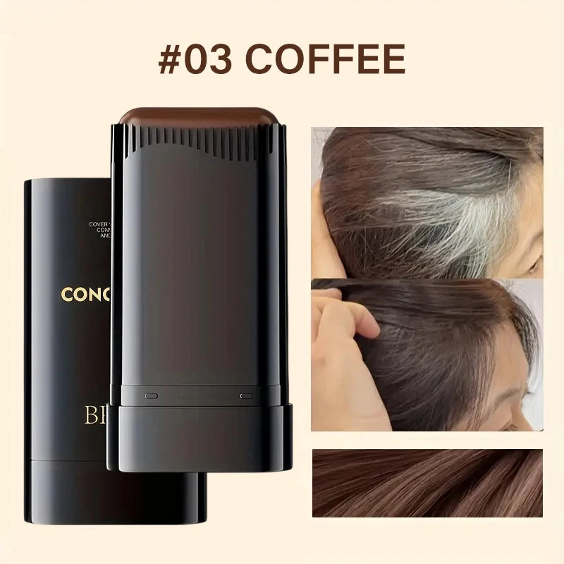 3-In-1 Hair Coloring Stick with Comb Teeth,Temporary Hair Color Corrector,Quick Gray Coverage,Unisex 20g Portable Hair Dye Stick Zpaxo 03Coffee