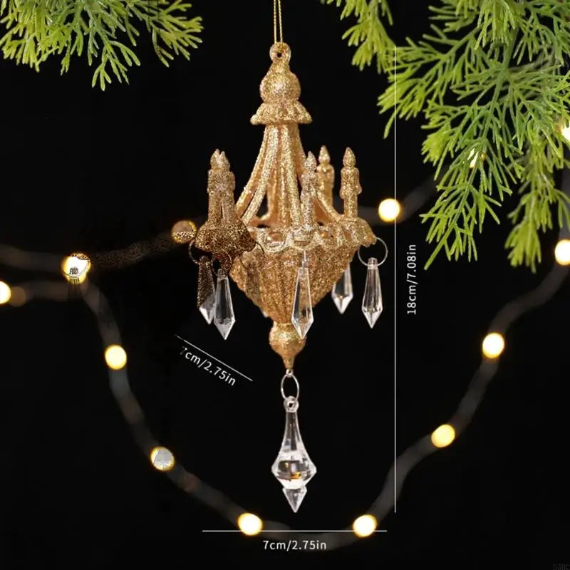 Christmas Chandelier Ornament Shatterproof Acrylic Crystal Hanging