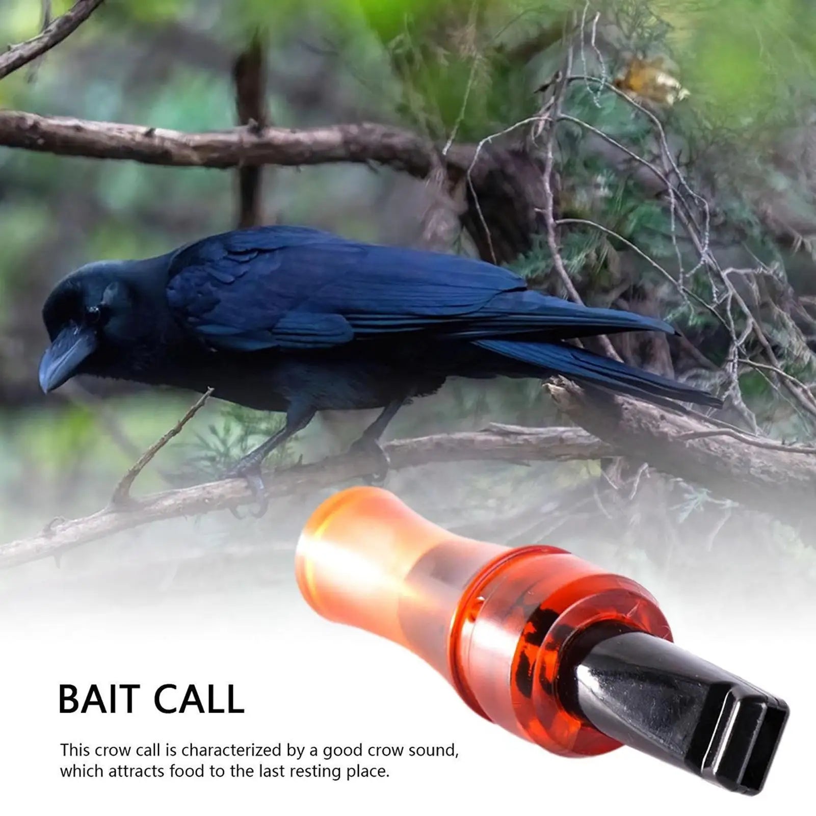 Loud Crow Call Whistle Realistic Acoustic Caller Hunting Animal Decoy