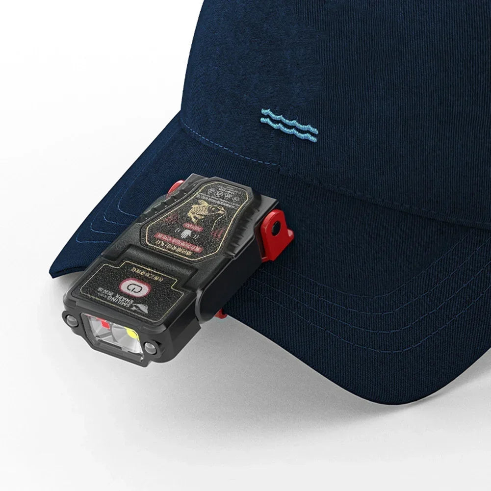 Mini Sensor LED Headlamp – Rechargeable Waterproof Hat Clip Torch