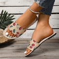 2025 Women Summer Casual Slides Comfortable Striped Bow Linen Flip
