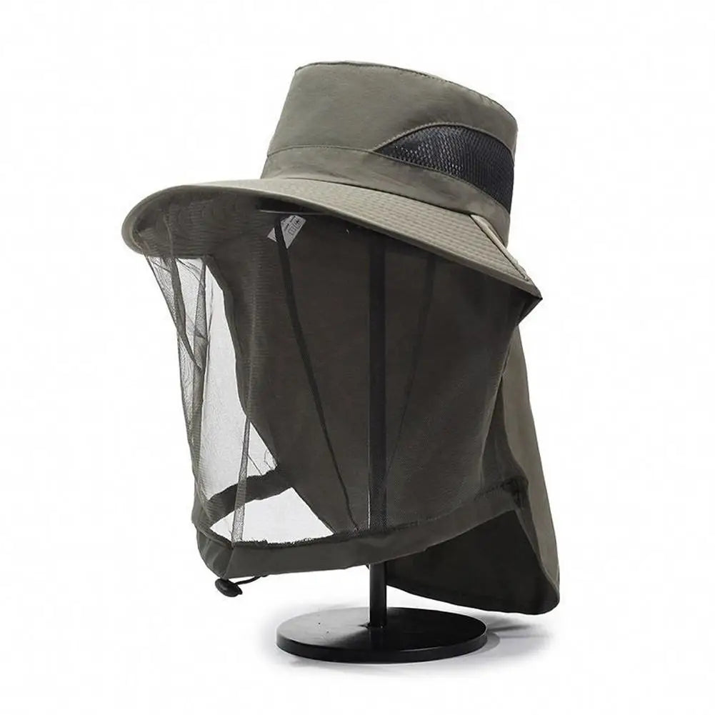 Mosquito Net Sun Hat – UV & Insect Protection Outdoor Cap Mosquito Net Hat Zpaxo Army Green