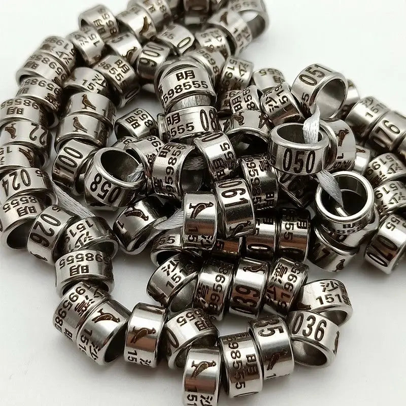 Customized Bird Parrot Dove Pigeon Stainless Steel Leg Rings Custom