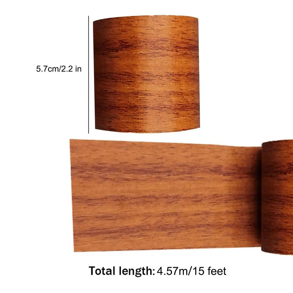 4.5M Realistic Wood Grain Repair Duct Tape Furniture Renovation Adhesive Skirting Waist Line Floor Stickers Home Decor Zpaxo 07 China Mainland