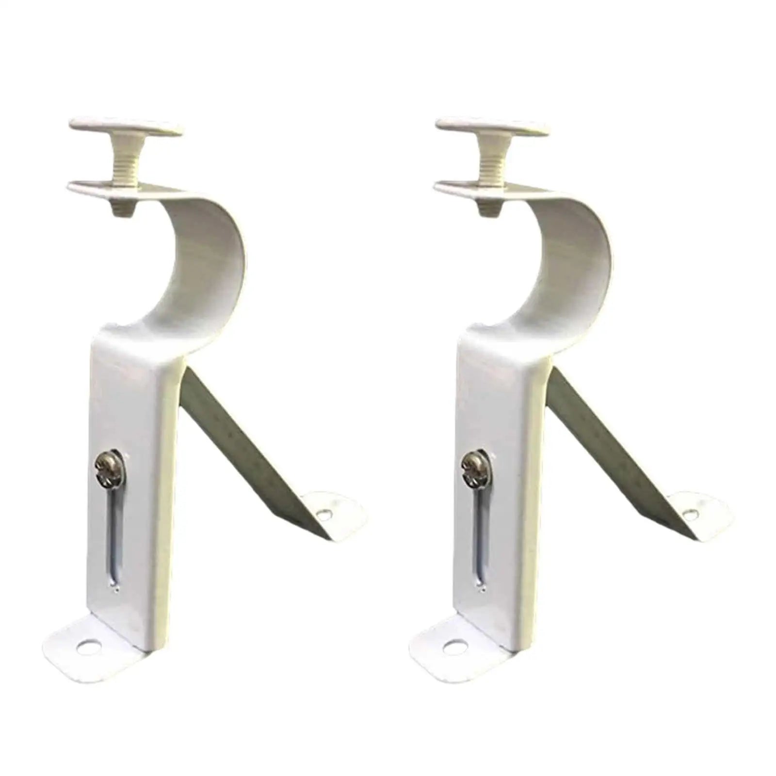 2-Pack Curtain Rod Brackets – Universal Wall Support 1"–1.1" Curtain Rod Brackets Zpaxo WHITE