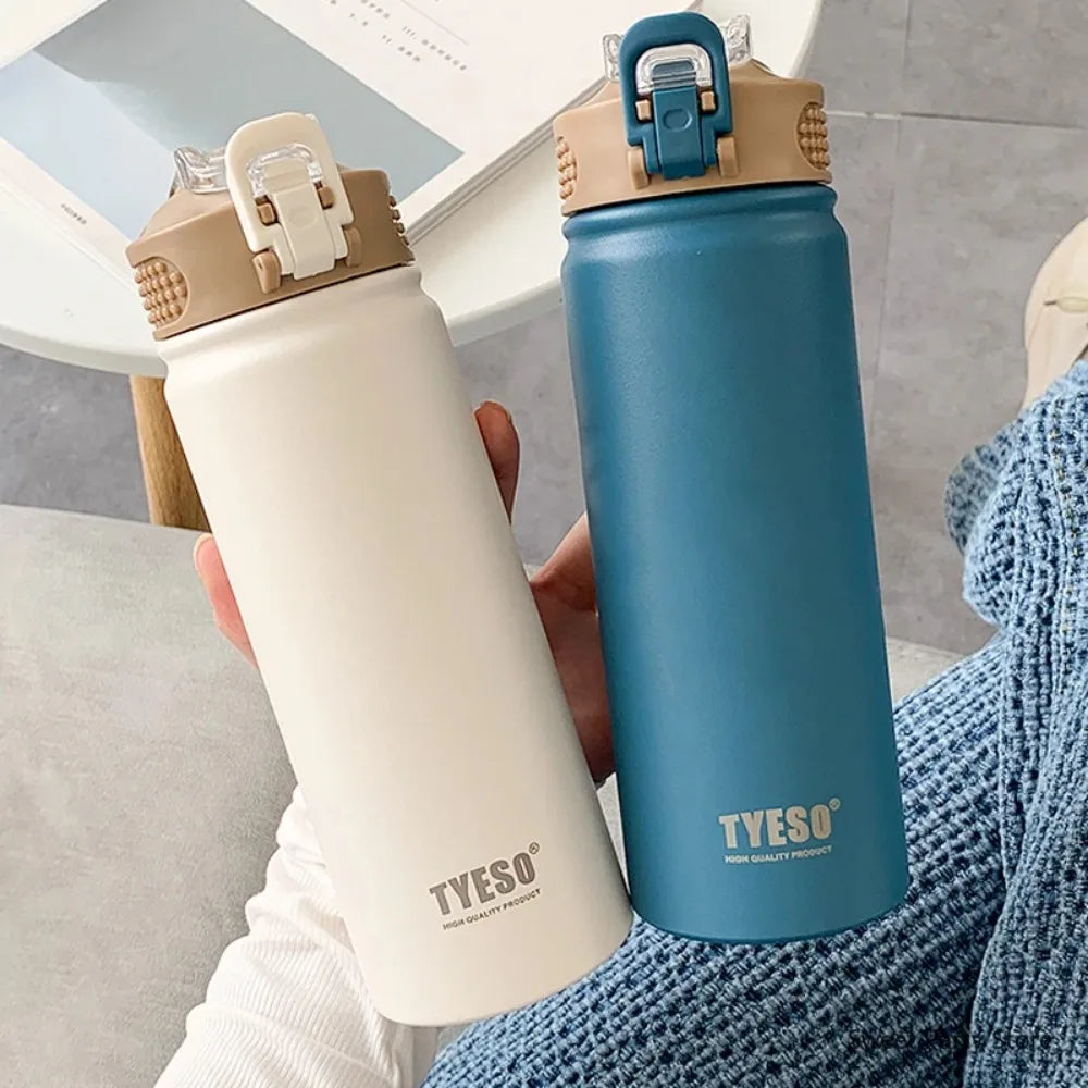 Stainless Steel Vacuum Flask Straw Car Thermal Cup Sports Water