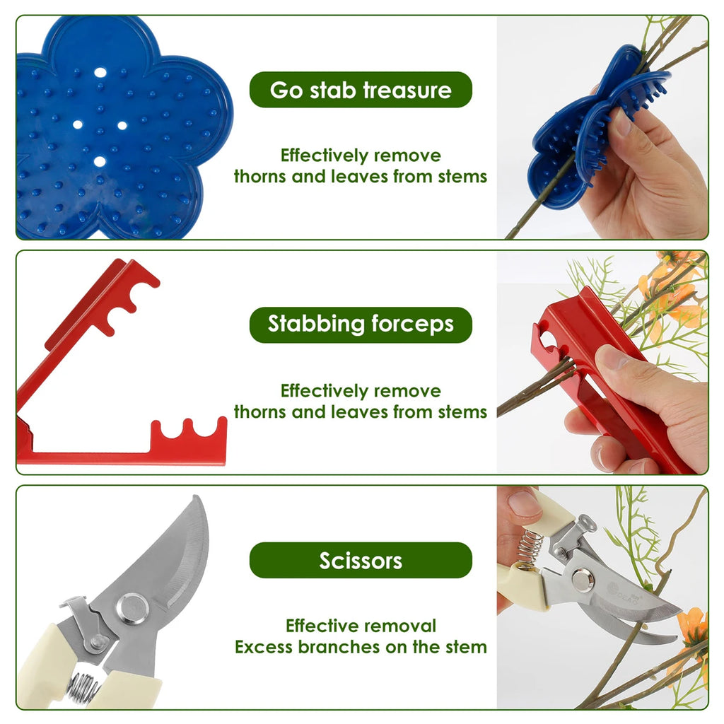 Rose Leaf Thorn Stripper Portable Garden Hand Tool Set Ergonomic Rose Thorn Remover Tool Labor-saving with Gloves for Gardening Zpaxo
