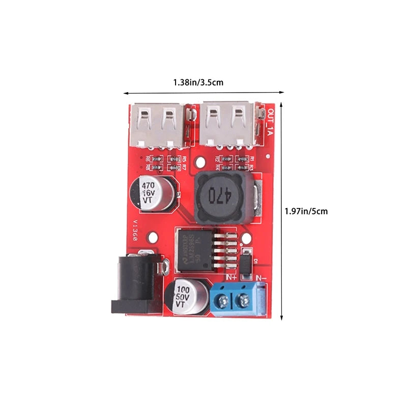 ▶DC 9V 12V 24V 36V To 5V 3A Double USB Charge DC-DC Step-down Converter Car Charging Solar 3A Voltage Regulated Power Module Zpaxo 1pcs