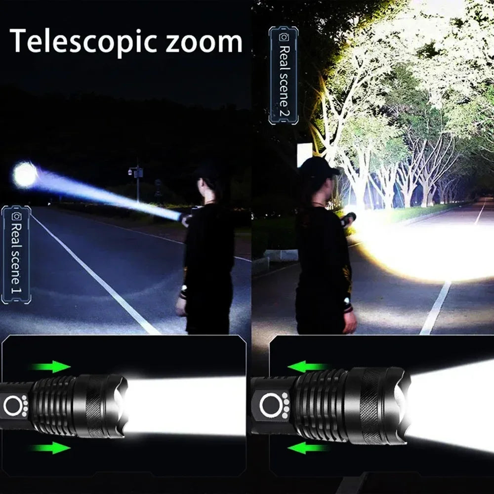 ESMARTER XHP70 LED Flashlight – 2000LM Zoomable USB-C Torch