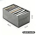 11 Compartment Home Collapsible Underwear Storage Box Nylon Organizing Dormitory Storage Socks Bra Jeans Foldable Drawer Zpaxo grey 9 girds handle as show