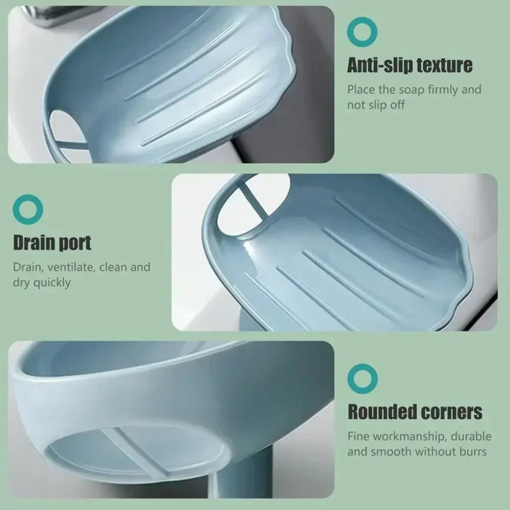Wall-Mounted Suction Soap Dish – Bendable Drain Soap Holder Soap Dish Holder Zpaxo