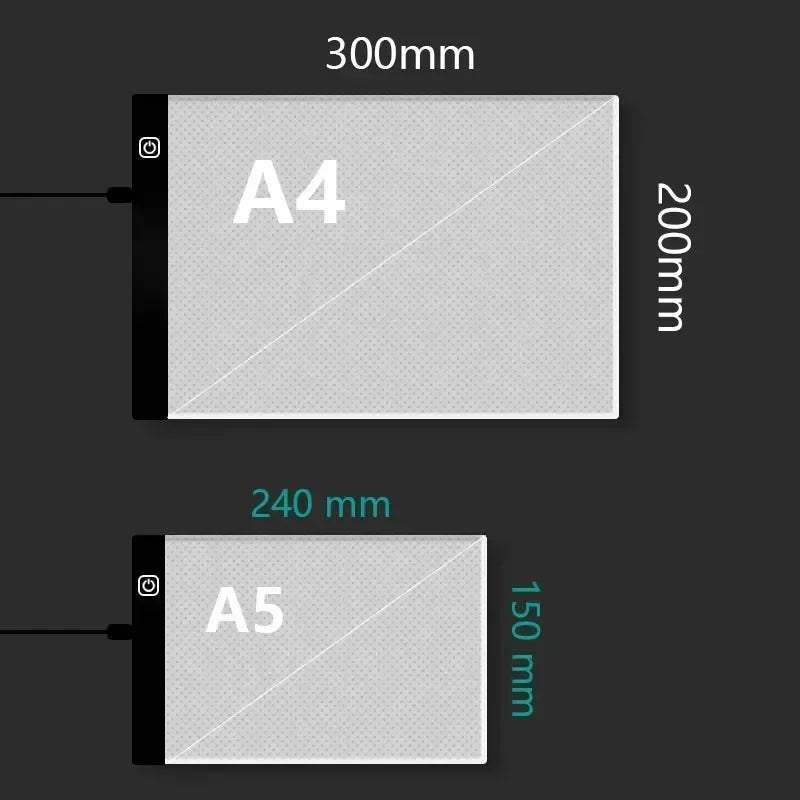 LED Photocopying Table Drawing Board Children's Light-transmitting Copying Table Brightness Adjustable Copy Board Painting Toys Zpaxo