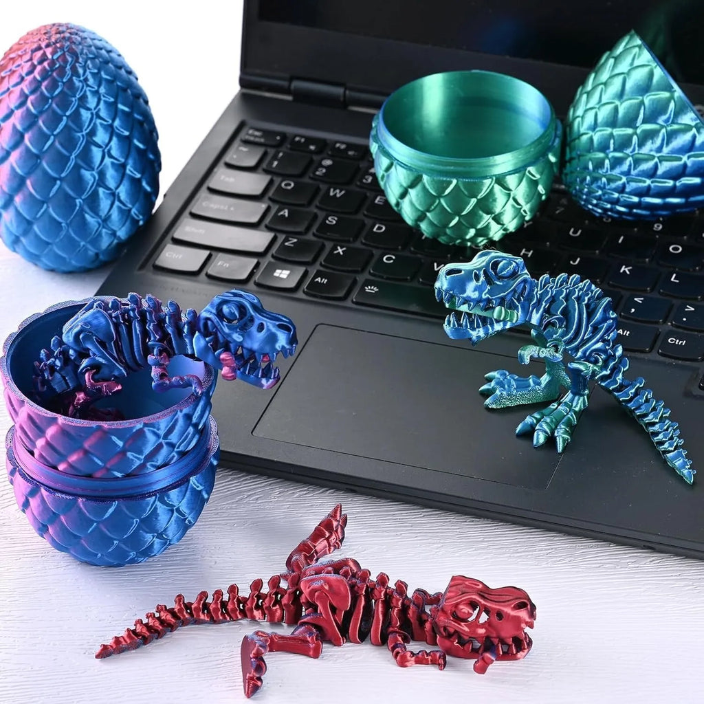 3D Printed Dinosaurwith Egg T-rex Stress Relief Figurines Fidget