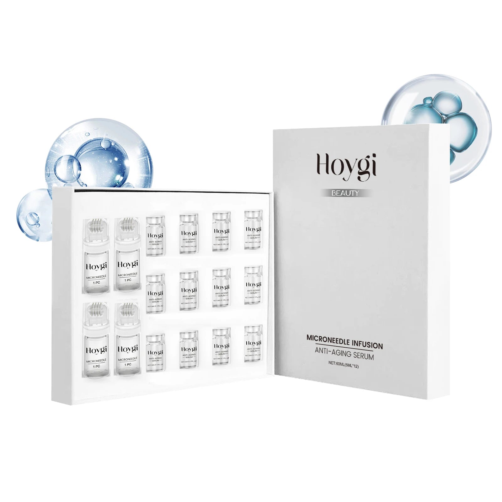 Hoygi Firming Facial Serum Set with Microneedle Roller Anti-Aging Facial Serum Set Zpaxo