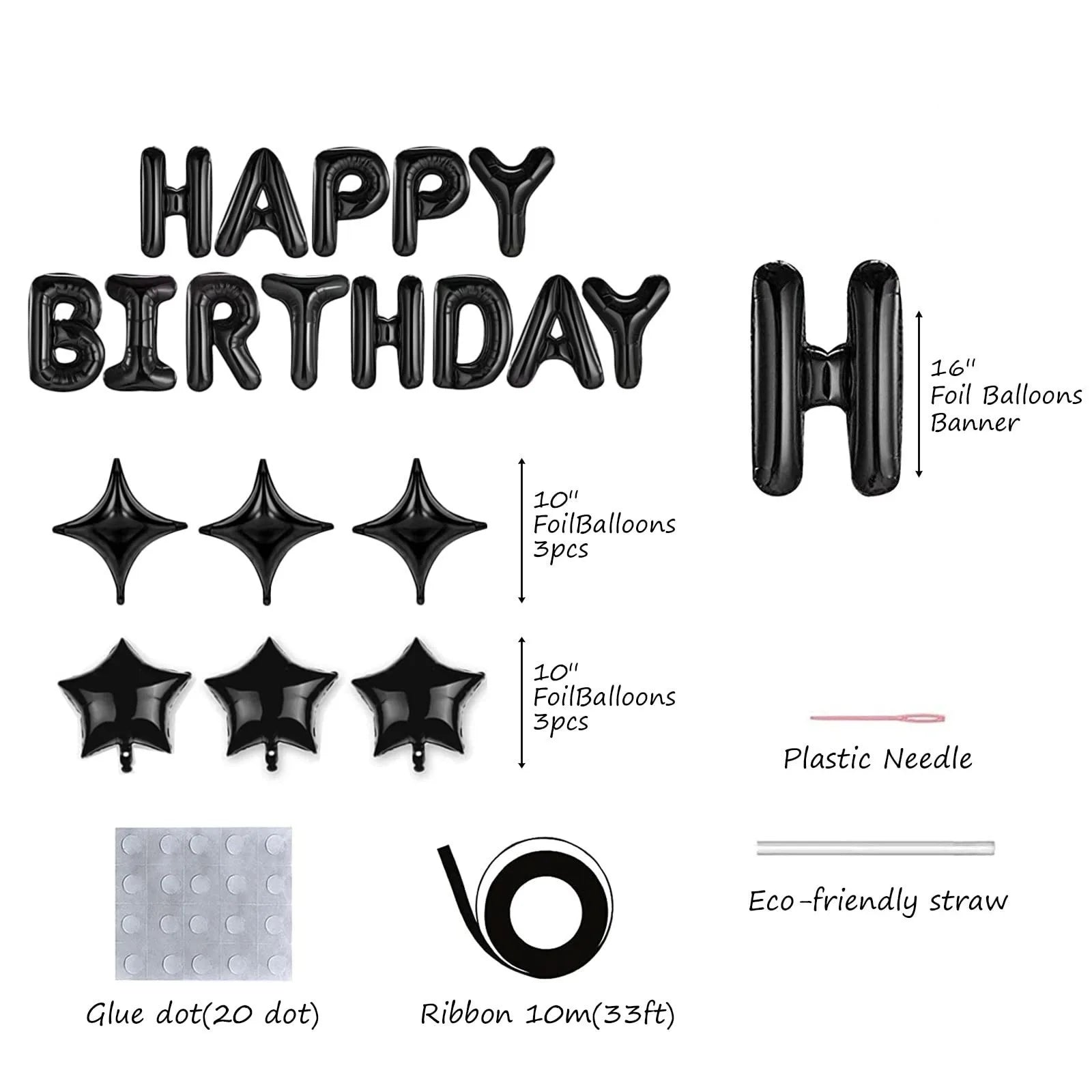 Happy Birthday Aluminum Film Balloon Sequin Children's Party